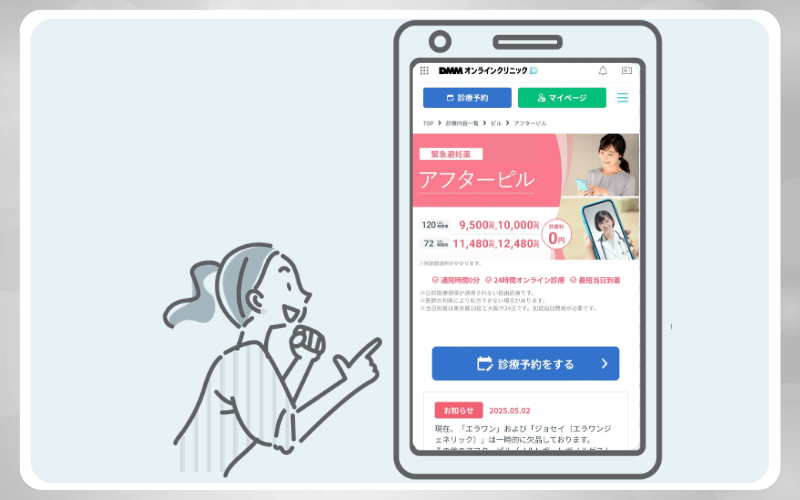 DMMオンラインクリニックのアフターピルオンライン診療